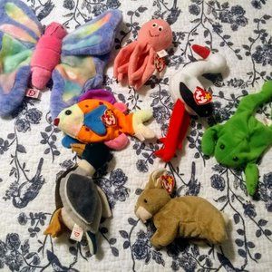 Ty beanie lot mallard stork frog octopus butterfly